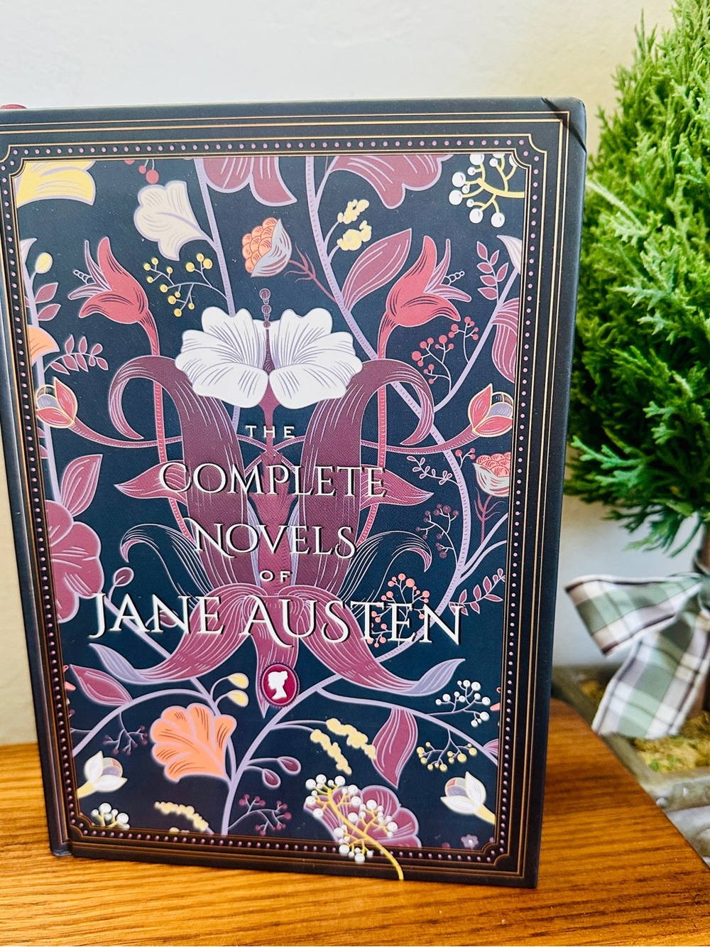 Jane Austen Hardcover Book Complete Set Collection 7 Novels Black Floral - NEW